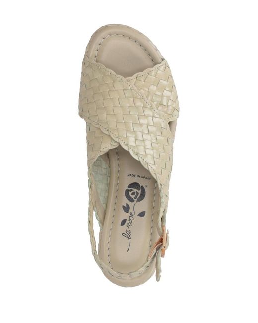 LA ROSE White Braided Sandals