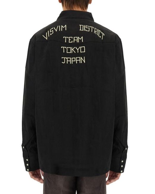Visvim Black Relaxed Logo Shirt for men