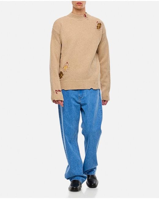 Marni Blue Loose-Fitting Five-Pocket Denim Trousers With Classic Closure for men