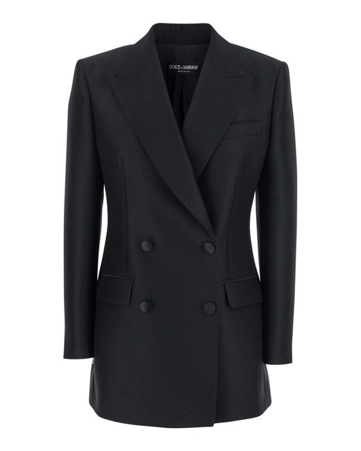 Dolce & Gabbana Black Double-Breasted Jacket With Peak Revers