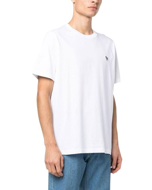 Paul Smith White Logo Patch T-Shirt for men