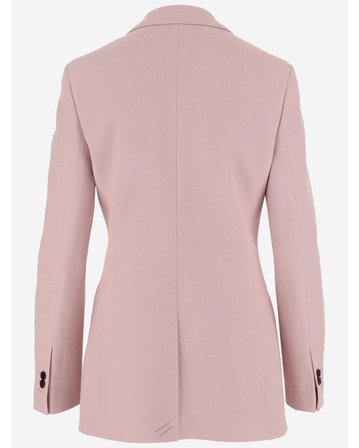 Burberry Pink Wool Tailored Jacket