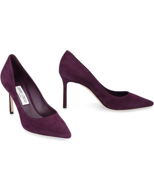 Jimmy Choo Purple Solid Pointed Toe Pumps