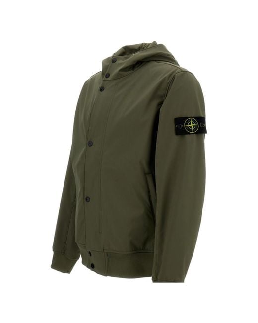 Stone Island Green Solid Hood Jacket for men