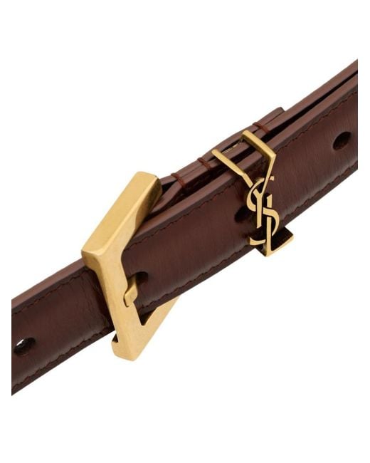 Saint Laurent White Solid Buckle Belt