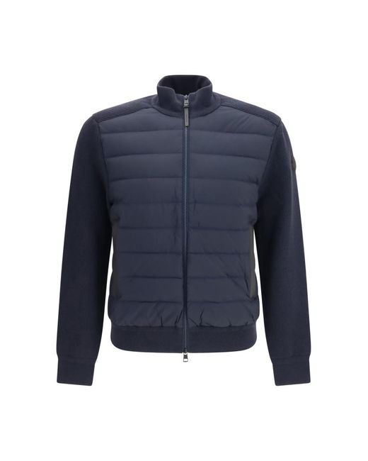 Moncler Blue Mock Collar Jacket for men