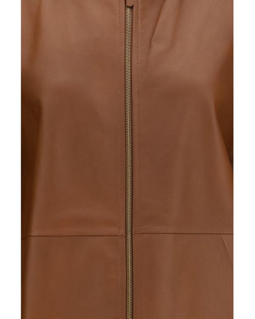Max Mara Brown Solid Hood Jacket
