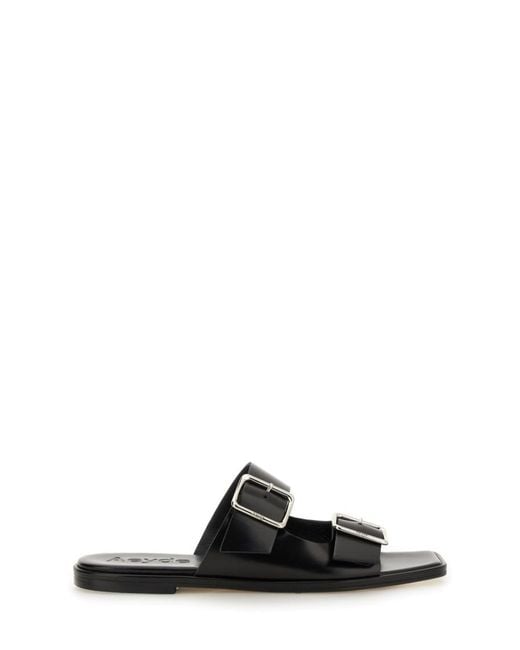Aeyde Black Solid Sandals