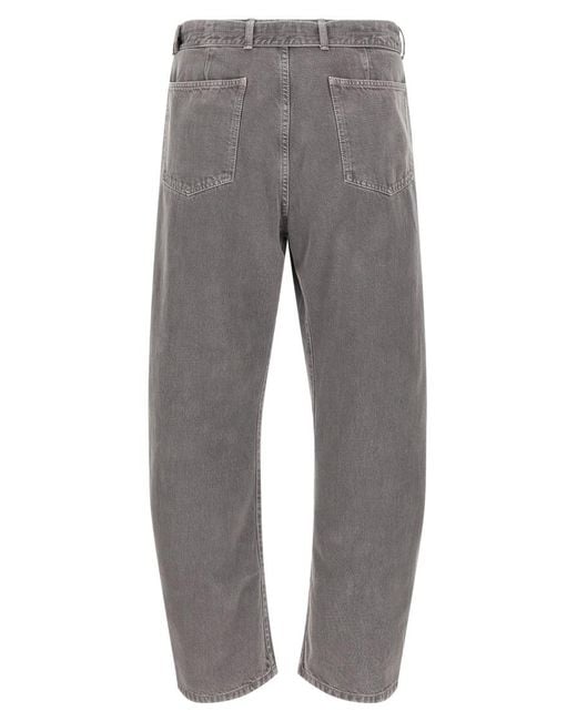 Lemaire Gray 'Twisted Belted' Jeans for men