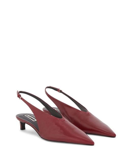 Jil Sander Red Leather Slingback
