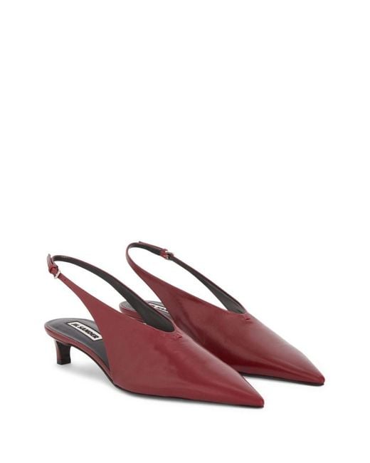 Jil Sander Red Leather Slingback