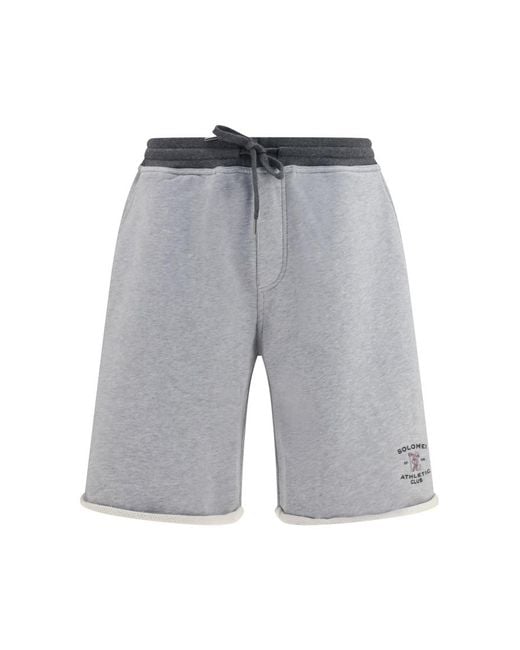 Brunello Cucinelli Gray Drawstring Shorts for men