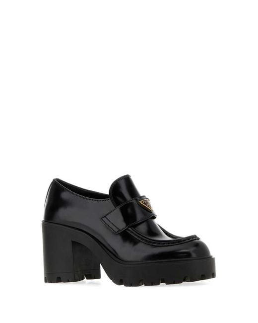 Prada Black Logo Loafers