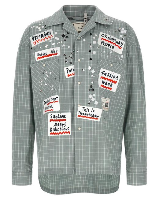 Maison Yasuhiro Gray Regular Checks Shirt for men