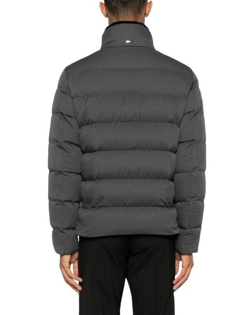 Herno Gray Quilted Jacket for men