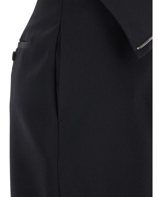 McQueen Black Solid Knee Length Skirt