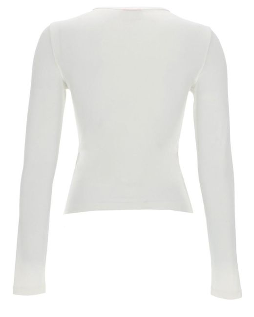 DIESEL White Solid Crew Neck Top