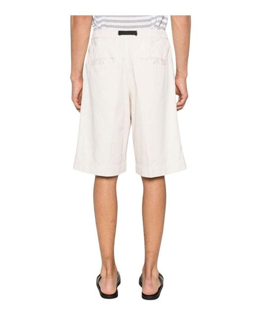 White Sand White Solid Shorts for men
