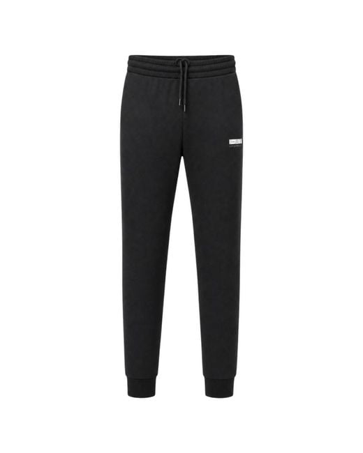 EA7 Black Regular Logo Tracksuit for men