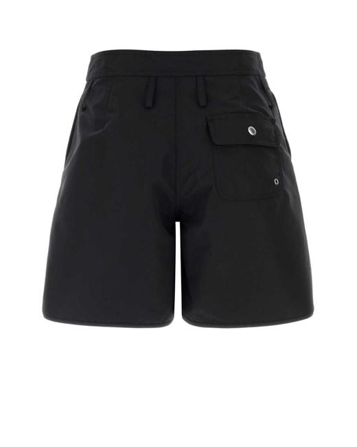Prada Black Solid Shorts