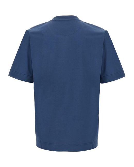 Fendi Blue Printed T-Shirt for men