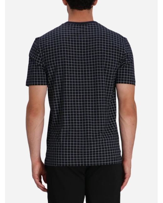 Boss Black Crewneck Checked T-Shirt for men
