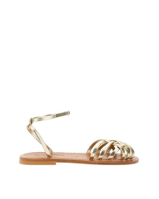 K. Jacques Natural Ankl-Strap Sandals