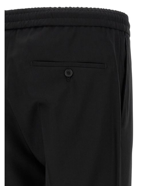 Incotex Black Straight Drawstring Pants for men