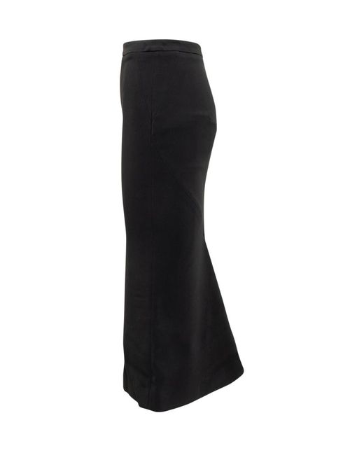 Givenchy Black Solid Maxi Skirt