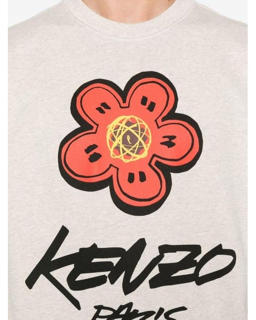 KENZO Gray Crewneck Printed Sweatshirt for men
