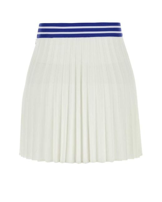 Bode White Pleated Mini Skirt