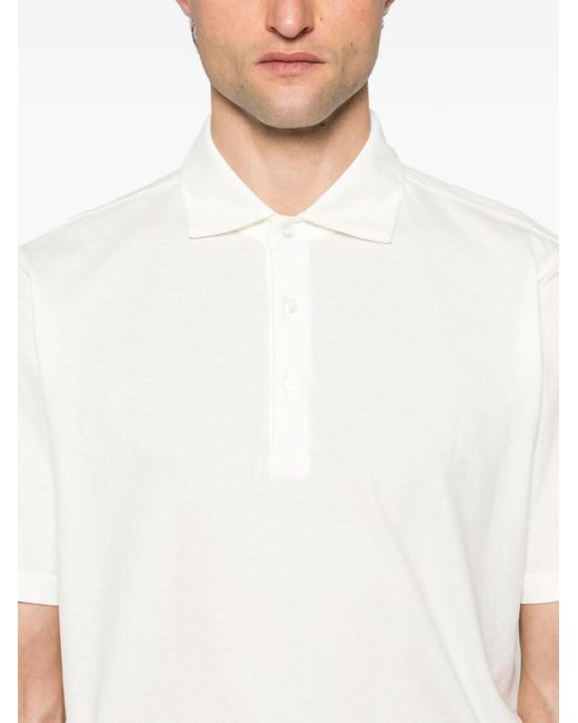 Lardini White Short-Sleeved Cotton Polo for men