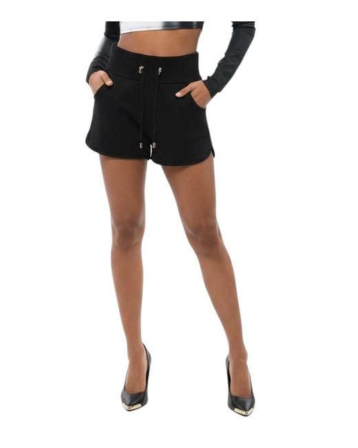 Balmain Black Logo Drawstring Shorts