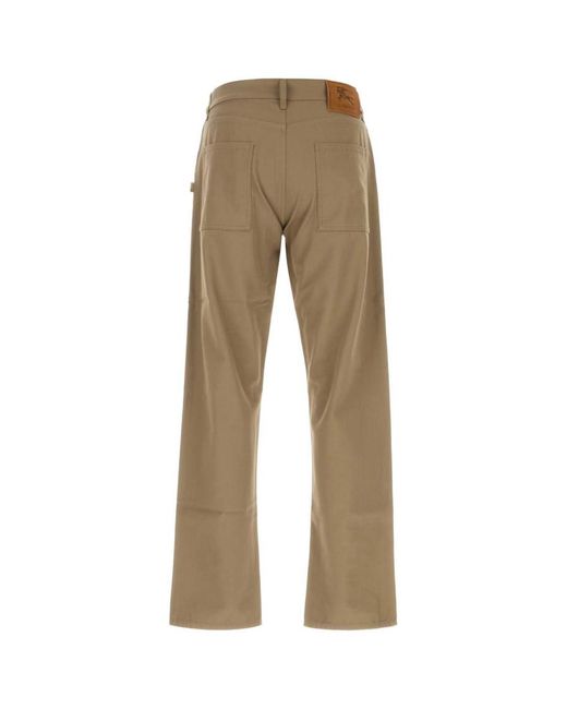Burberry Natural Flat Front Pants for men