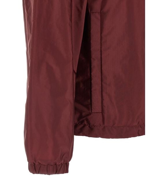 Moncler Red Solid Hood Jacket for men