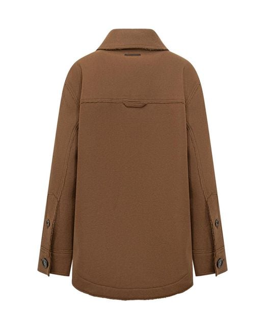 AMI Brown Wool Jacket With Buttons