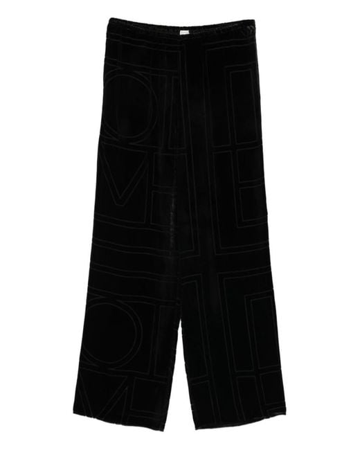 Totême Black Geometric Pattern Pant