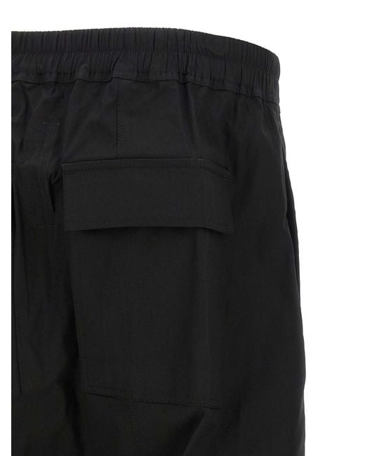Rick Owens Black Solid Shorts for men