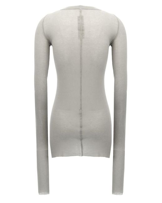 Rick Owens Gray 'Rib Ls T' T-Shirt