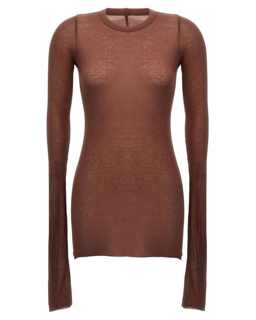 Rick Owens Brown Rib Ls T T-Shirt