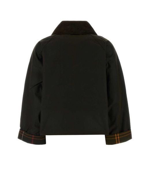Barbour Black Solid Shirt Collar Jacket