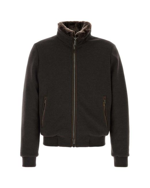 Moorer Black Textured Jackets for men