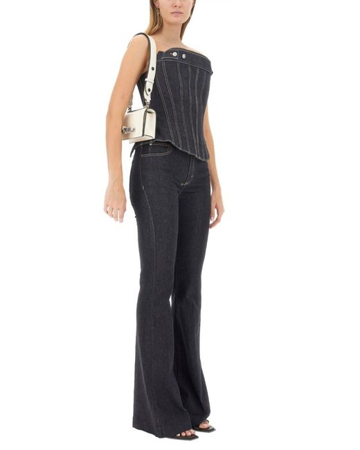 McQueen Black Solid Strapless Top