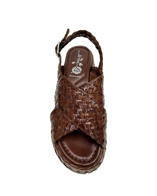 LA ROSE Brown Slingback Wedges