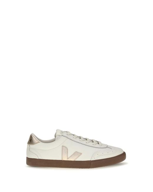 Veja White Solid Volley Sneakers
