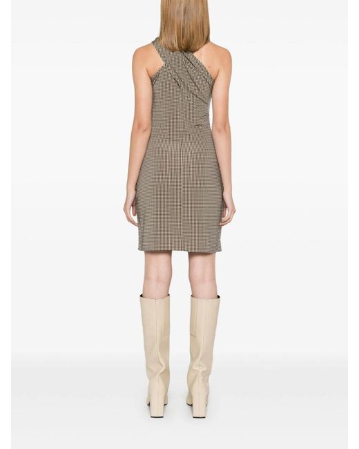 Courreges Gray Criss-Cross Jersey Mini Dress