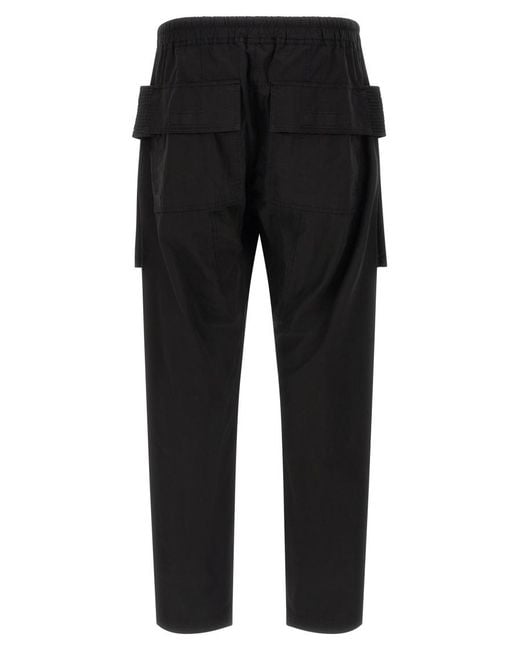 Rick Owens Black Relaxed Cargos Pants for men