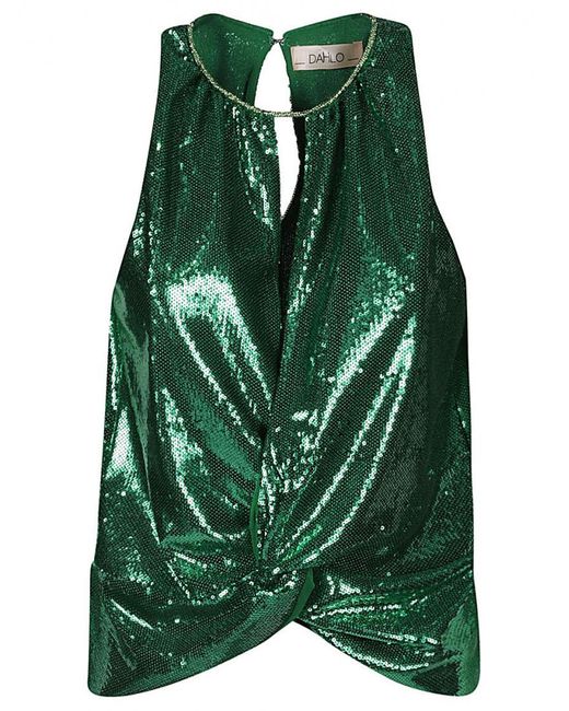 Dahlo Green Sequin Cropped Top
