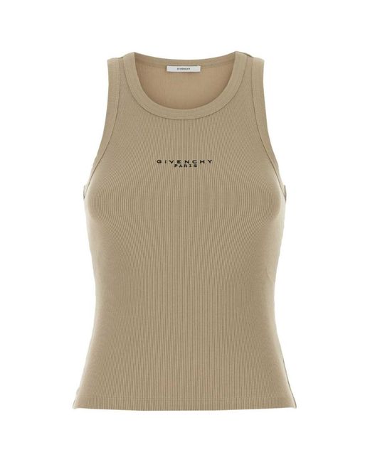Givenchy Natural Logo Scoop Neck Top