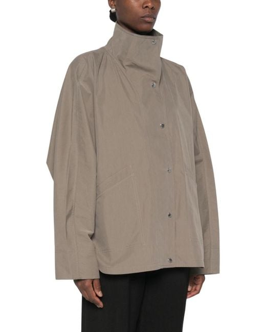 Totême Gray Solid Turtle Neck Jacket